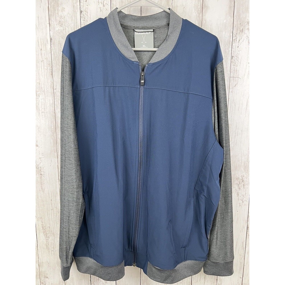 Skechers Go Golf Mens XL Windbreaker Jacket Blue Pullover Sweater - EUC